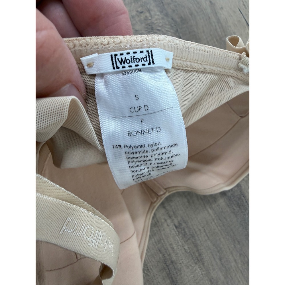 Wolford 535806M Nude Shapewear Bodysuit Molded Underwire Cup D Size S - Picture 5 of 7